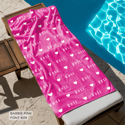 HEART NAME BEACH TOWEL