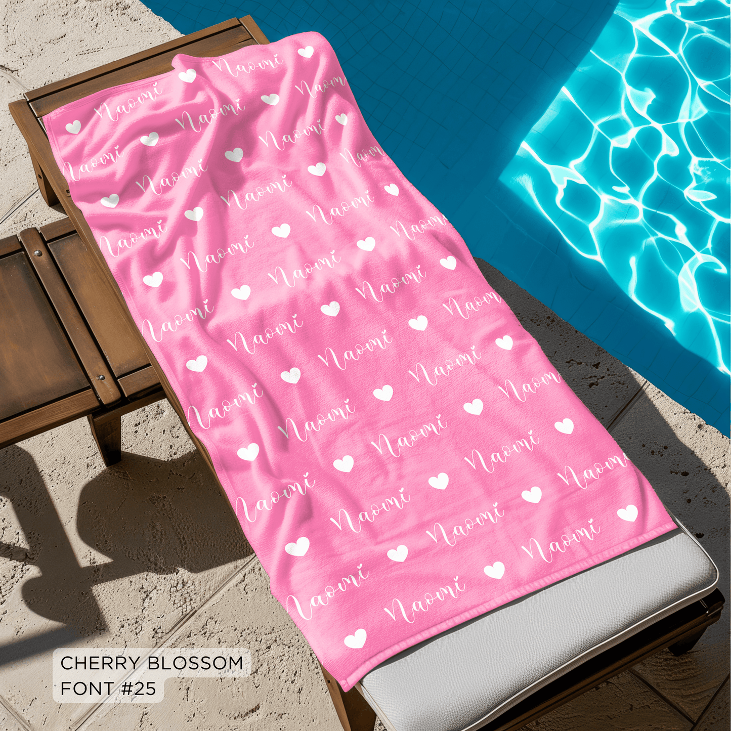 HEART NAME BEACH TOWEL