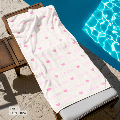 HEART NAME BEACH TOWEL