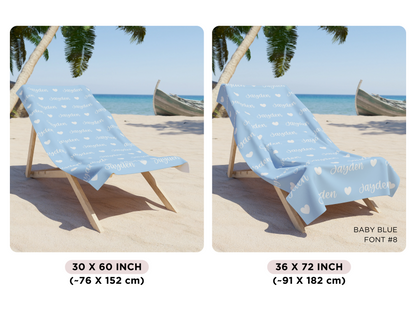 HEART NAME BEACH TOWEL